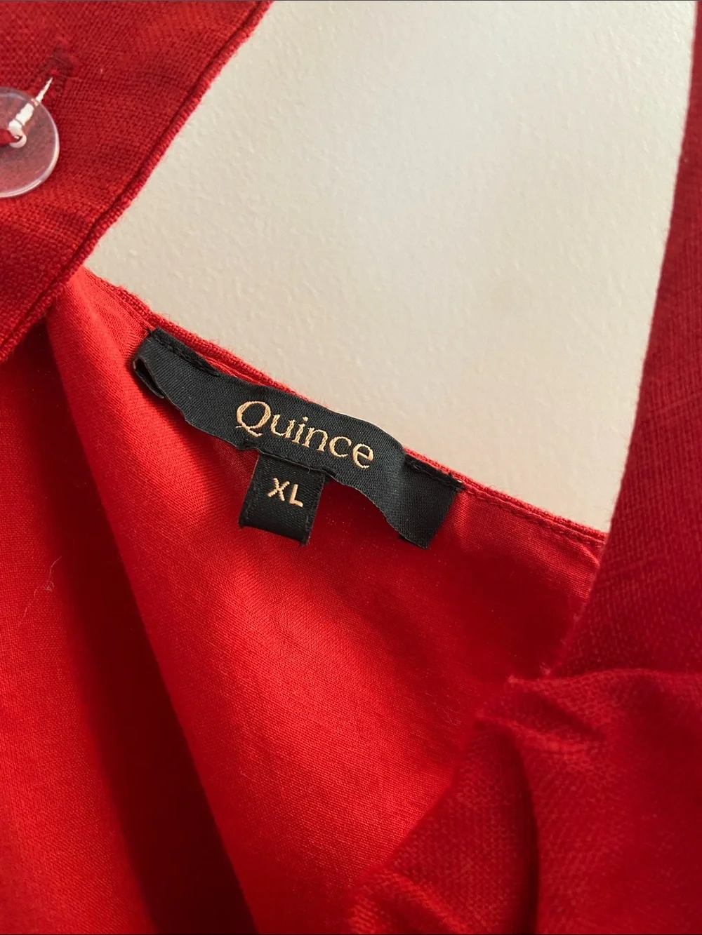 Quince Red Sleeveless Linen Midi Dress - Picture 4 of 4